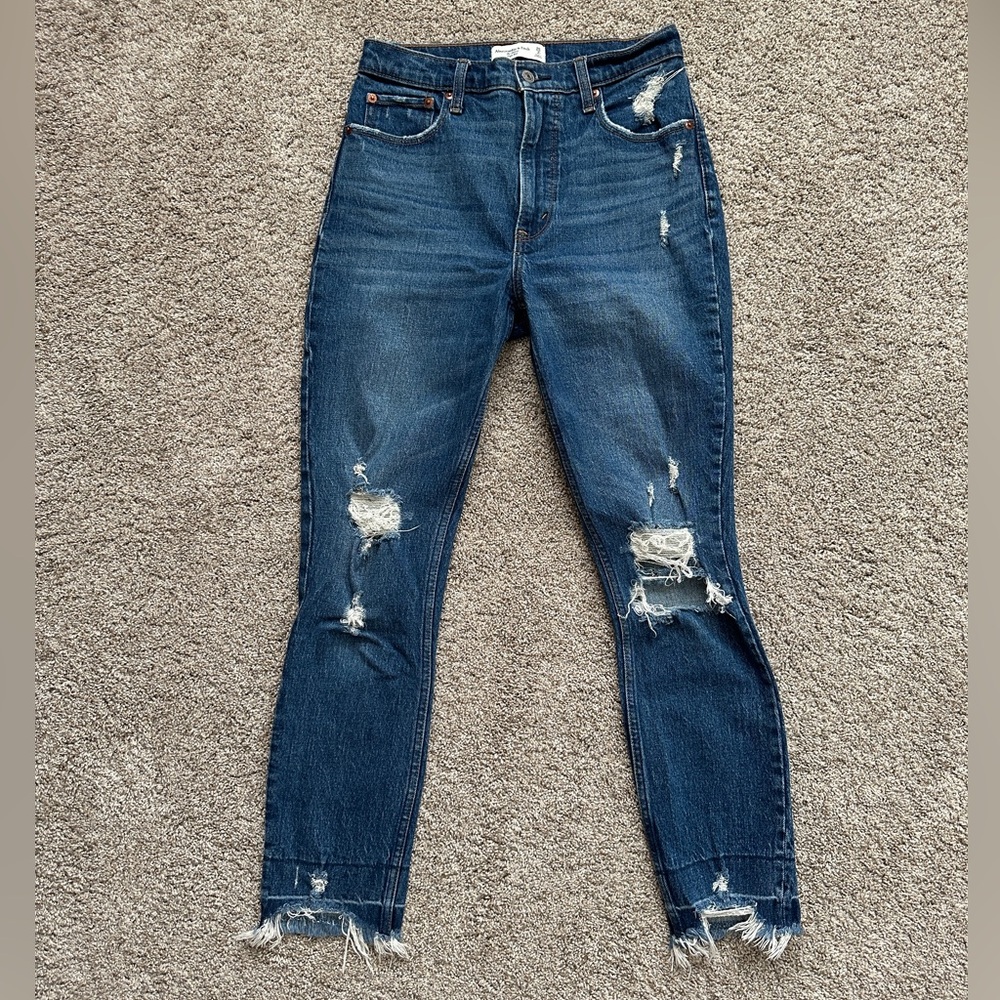 Abercrombie & Fitch high rise skinny distressed jeans, size 26